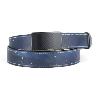 Limitovaný ručne maľovaný kožený opasok s brzdovou prackou, 138 cm, typ06