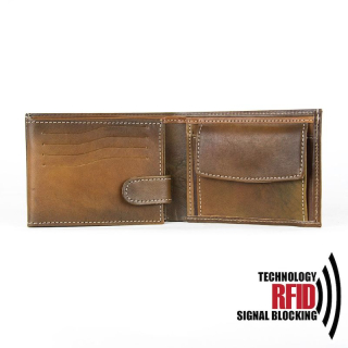 Ochranná kožená peňaženka ručne tieňovaná Antique č.8552