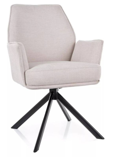 Jedálenská stolička s podrúčkami, čierna-svetlobéžová 22