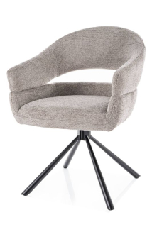 Jedálenská stolička čierna-sivá 07 s otočným sedadlom