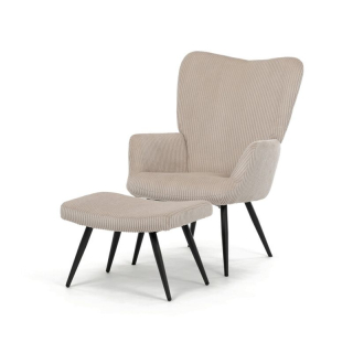 Relaxačné kreslo s podnožkou – béžový menčester