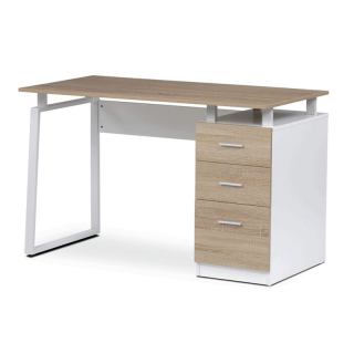 Kancelársky PC stôl, dub sonoma-biela