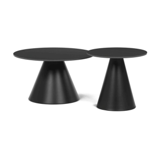 Sada dvoch konferenčných stolov keramická doska, kovová podnož – čierna