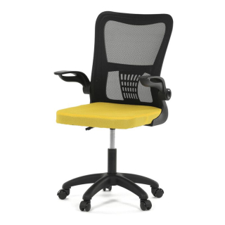  Kancelárska stolička, žltá sieťovina a čierny plast