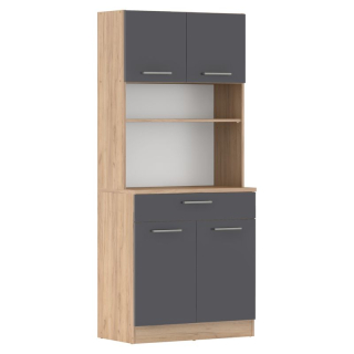 Štvordverový kredenec, dub artisan-grafit