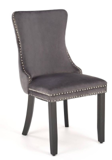 Jedálenská stolička, čierne drevené nohy-sivá látka