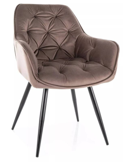 Jedálenská prešívaná stolička s tvarovaným operadlom, čierny mat-cappuccino bluvel 38