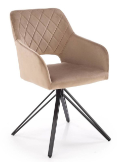 Jedálenská stolička 535, čierny kov – béžová látka Bluvel 40