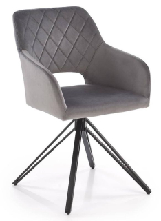 Jedálenská stolička 535, čierny kov – sivá látka Bluvel 14