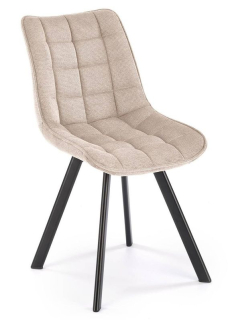 Jedálenská stolička 549, čierny kov – béžová látka VARDO