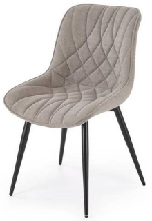 Jedálenská stolička 567, čierny kov - sivá látka