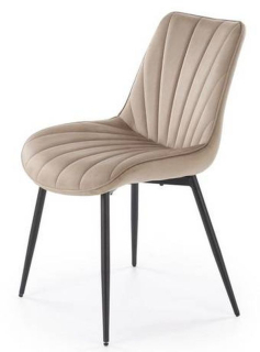 Jedálenská stolička 589, čierny kov - béžová látka Bluvel 40