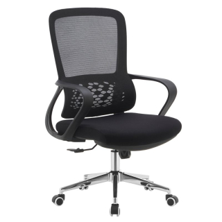 Kancelárske kreslo, čierna sieťovina-látka, TYP 2