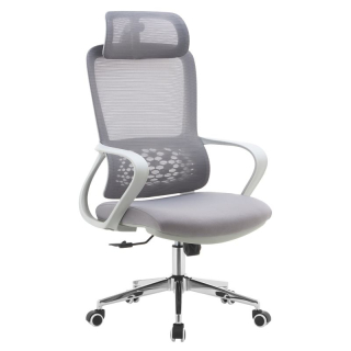 Kancelárske kreslo, sivá sieťovina-látka, TYP 1