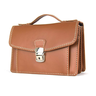 Kožená etuja, viacúčelové púzdro vo svetlo hnedej farbe