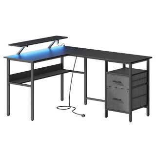 Rohový PC stôl 150x120 cm, MDF čierna