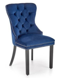 Jedálenská stolička, čierne nohy-granátová velvet látka