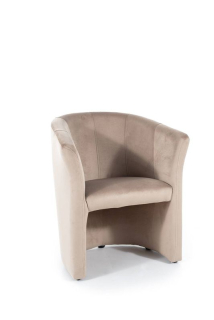 Jednoduché kreslo, béžová VELVET látka, Bluvel 40