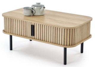 Konferenčný stolík 90, čierna-dub natural