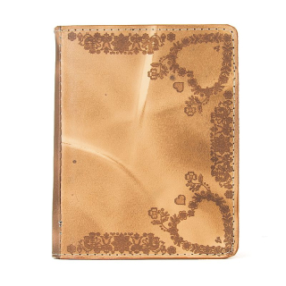 Handmade kožený zápisník – gravírovaný motív Folk 2