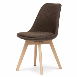 Štýlová jedálenská stolička NINA, hnedá látka