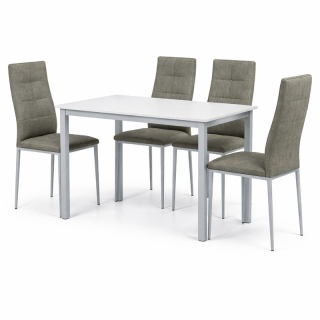 Moderný jedálenský set AUTRON v bielom dekore