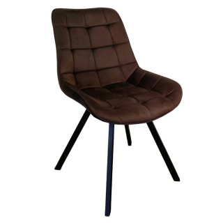 Štýlová jedálenská stolička tmavohnedá Velvet látka-čierna