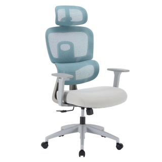Kancelárske kreslo, sieťovina, neomint-svetlosivá-sivá