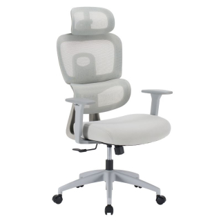 Kancelárske kreslo, sieťovina, svetlosivá-sivá