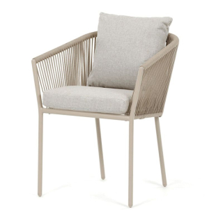 Záhradná stolička hliníková s látkovým poťahom, béžová