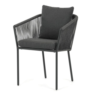 Záhradná stolička hliníková s látkovým poťahom, sivá