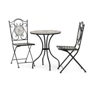 Záhradný set 1+2, s keramickou mozaikou, viacfarebný