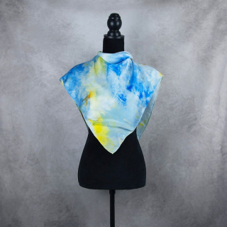 Hodvábna šatka LIMITED_298, 90x90cm, Vyrobená na Slovensku