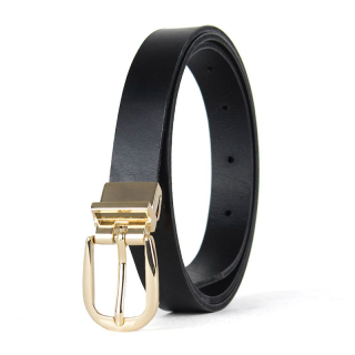 Dámsky kožený opasok NOBLEHIDE GOLD, šírka 2.5cm, Čierny