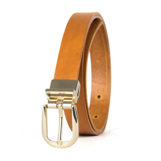 Dámsky kožený opasok NOBLEHIDE GOLD, šírka 2.5cm, Koňakový