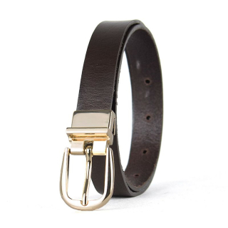 Dámsky kožený opasok NOBLEHIDE GOLD, šírka 2.5cm, Tmavo hnedý