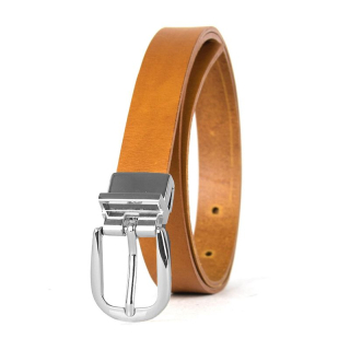 Dámsky kožený opasok NOBLEHIDE SILVER, šírka 2.5cm, Koňakový