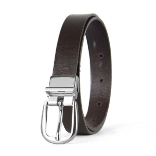 Dámsky kožený opasok NOBLEHIDE SILVER, šírka 2.5cm, Tmavo hnedý