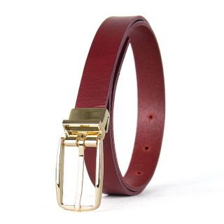 Dámsky kožený opasok PRIMEHIDE GOLD, šírka 2.5cm, Bordový