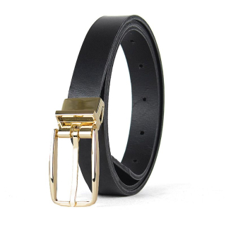 Dámsky kožený opasok PRIMEHIDE GOLD, šírka 2.5cm, Čierny