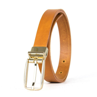 Dámsky kožený opasok PRIMEHIDE GOLD, šírka 2.5cm, Koňakový