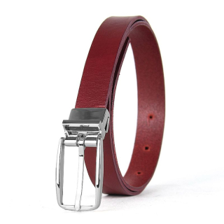 Dámsky kožený opasok PRIMEHIDE SILVER, šírka 2.5cm, Bordový