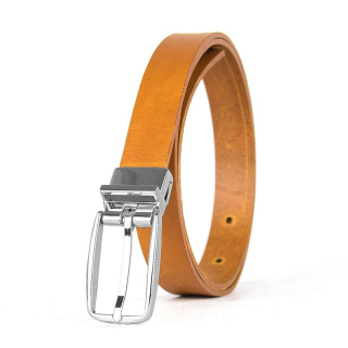 Dámsky kožený opasok PRIMEHIDE SILVER, šírka 2.5cm, Koňakový