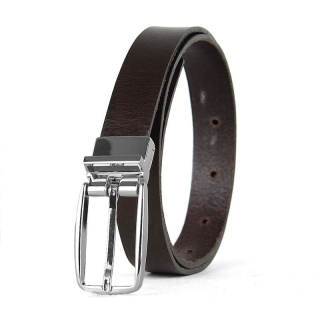 Dámsky kožený opasok PRIMEHIDE SILVER, šírka 2.5cm, Tmavo hnedý