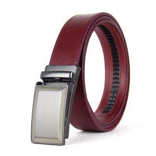 Kožený opasok s automatickou prackou SCRATCH, Bordový