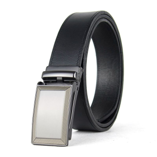 Kožený opasok s automatickou prackou SCRATCH, Čierny