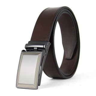 Kožený opasok s automatickou prackou SCRATCH, Tmavo hnedý