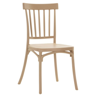 Stohovateľná stolička, svetlohnedý plast