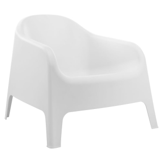 Záhradné stohovateľné kreslo, biely plast