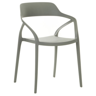 Elegantná stohovateľná, stolička sivý plast